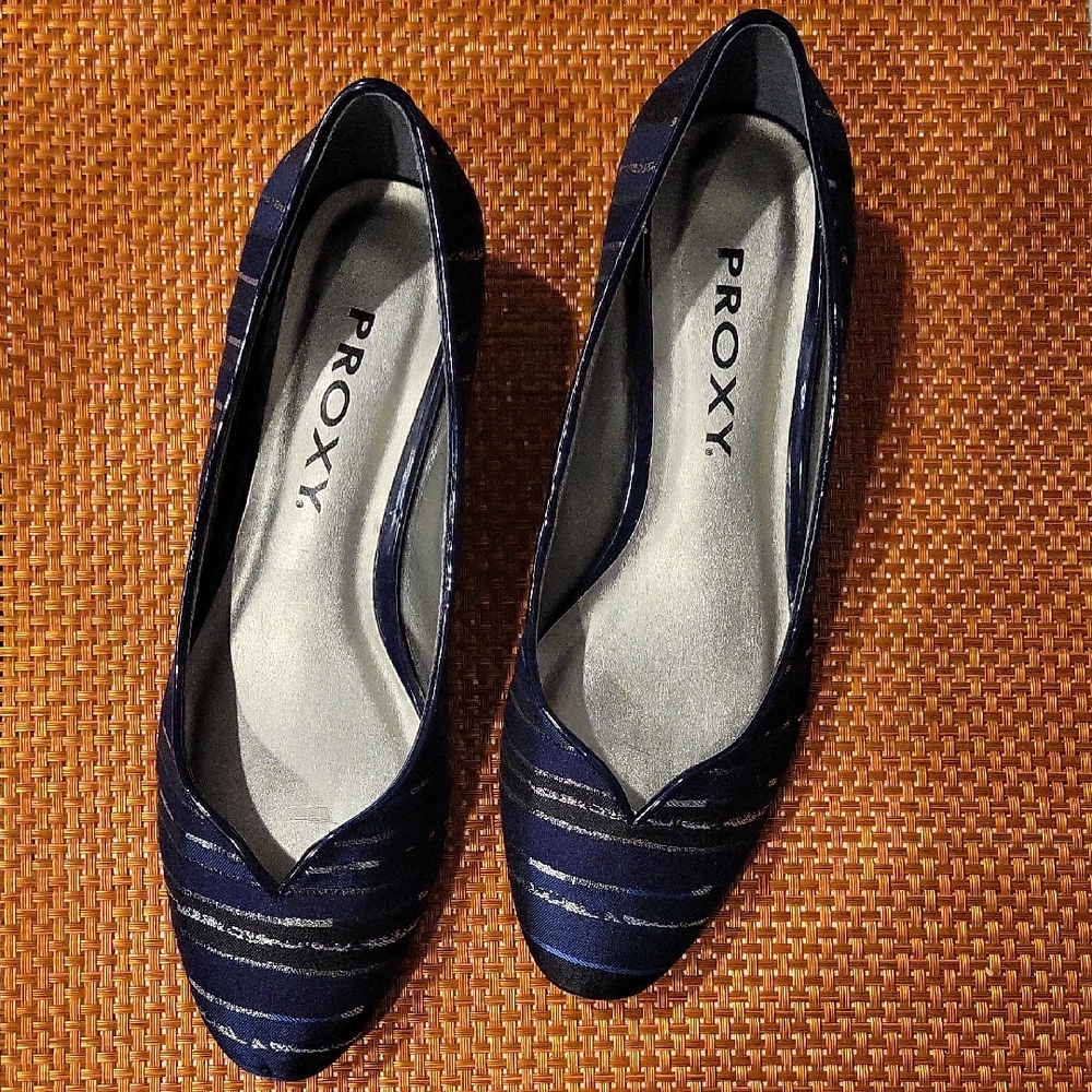 Proxy Women's Navy Striped Heels